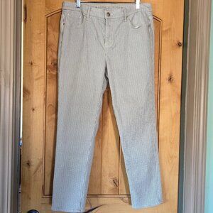 Chico's Sz 1.5 (M) Railroad Stripe So Slimming Girlfriend Ankle Jeans